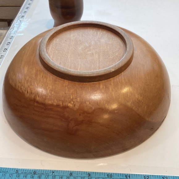 Oregon Myrtle Wood Bowl & VTG. Utensil Cup Organizer EUC VTG Mid Century Modern - Picture 14 of 16